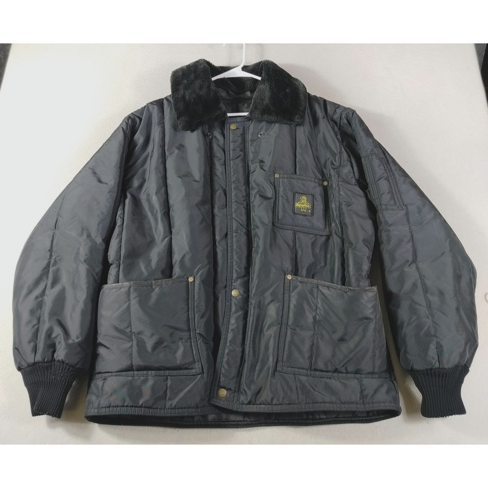 RefrigiWear Jacket Mens XL Black Nylon Insulated Puffer Winter Workwear 0322R